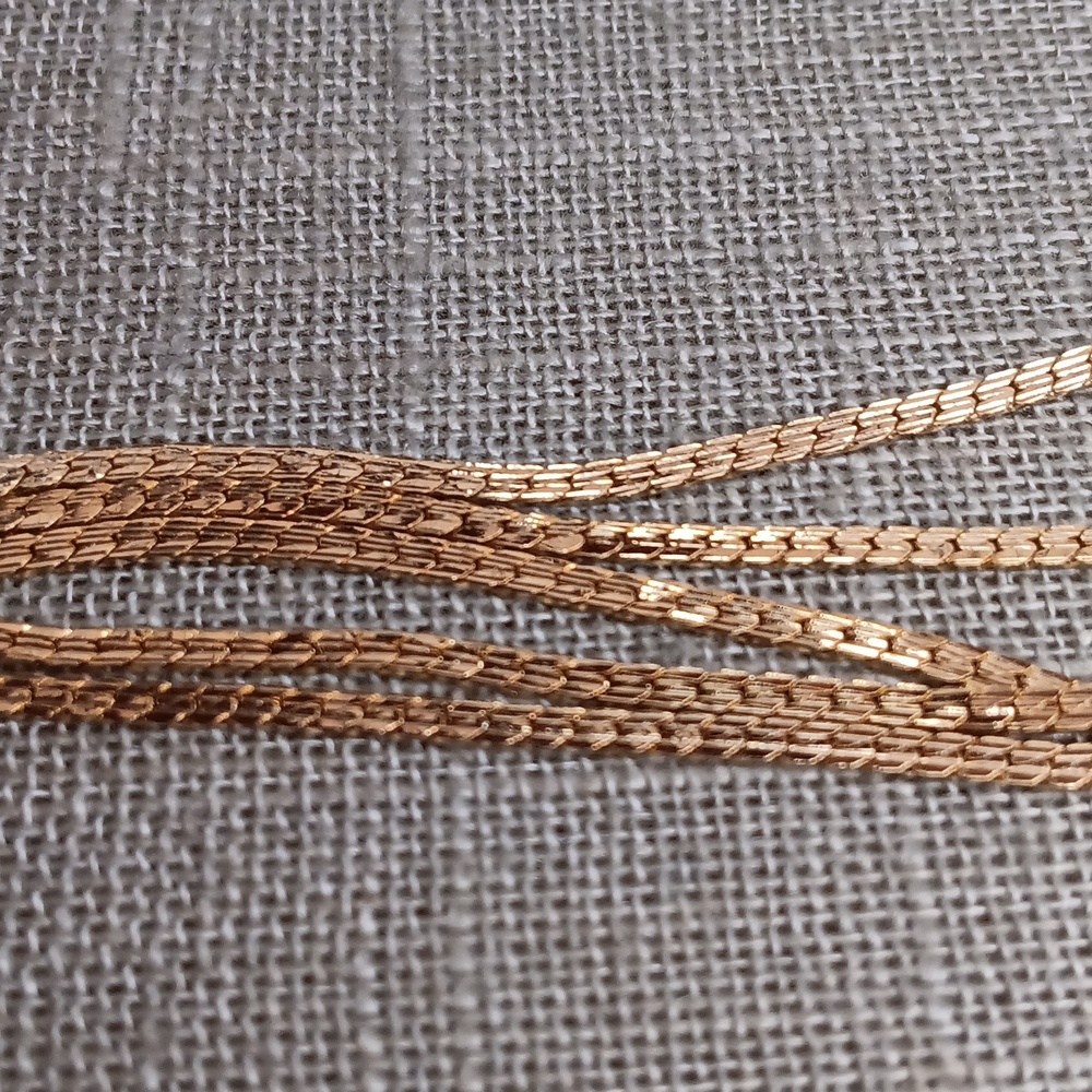 Elegant Gold Tone Layered Five Chain Necklace 18" Long Vintage - Picture 4 of 5
